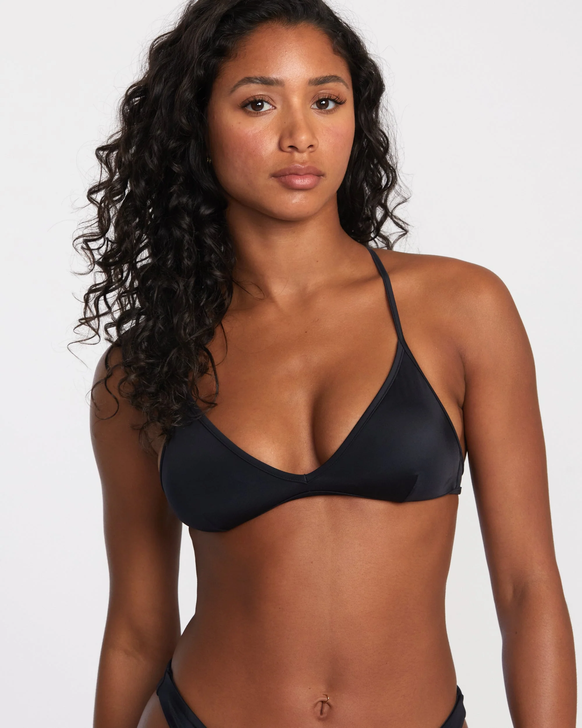 Womens Solid Triangle Crossback Bikini Top - Image 4